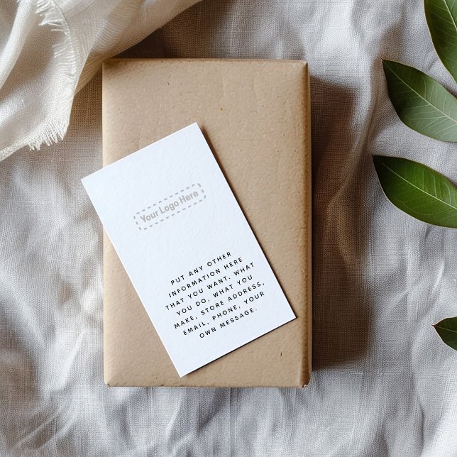 Black and white social media logo links enclosure card (A white enclosure card with space for your logo and personal message to your customers)