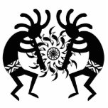Black And White Southwest Kokopelli Tribal Sun Statuette<br><div class="desc">Dress up your home with this black and white southwest Kokopelli sculpture. For more southwest decor visit the rest of this shop.</div>
