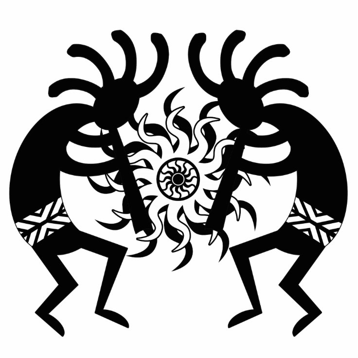 Black And White Southwest Kokopelli Tribal Sun Statuette Zazzle