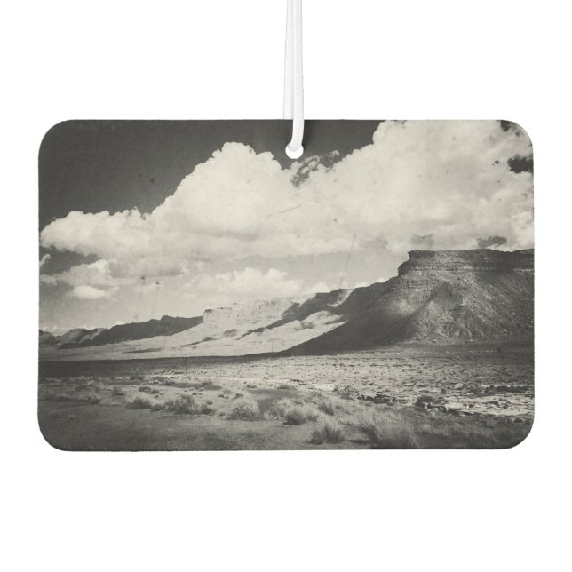 Black and White Southwest Mountain Landscape Photo Air Freshener (Front)