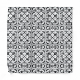 Black and White Spanish Style Tile Bandana