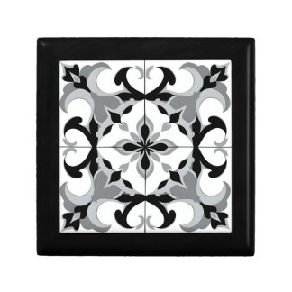 Black and White Spanish Style Tile Gift Box
