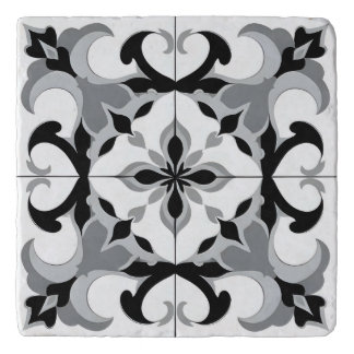 Black and White Spanish Style Tile Trivet