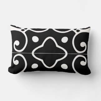 black and white spanish tile pillow