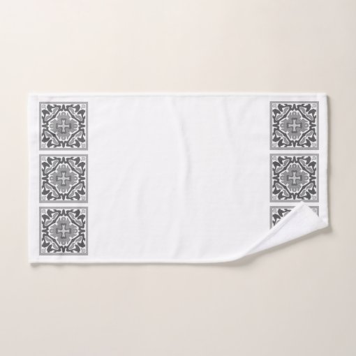 Black and White Spanish Tiles Bath Towel Set Zazzle
