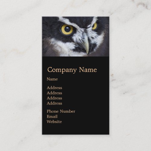 Black and White Specacled Owl Business Card