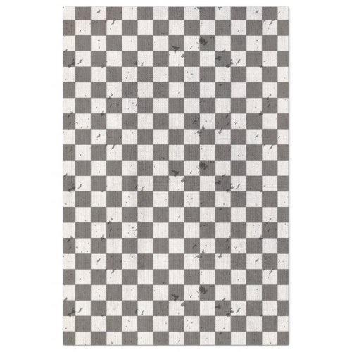 Black and White Speckled Check Decoupage Paper