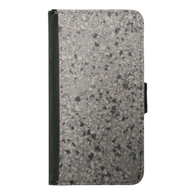 black and white speckled pattern samsung galaxy wallet case (Front)