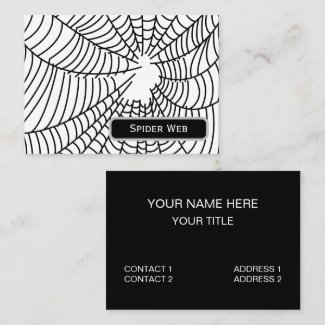 Black and White Spider Web Business Card