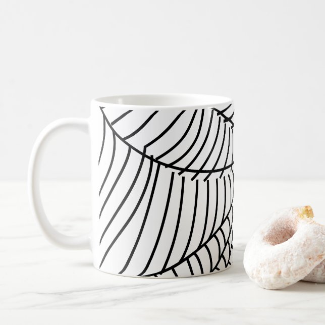 Black and White Spider Web Coffee Mug (With Donut)