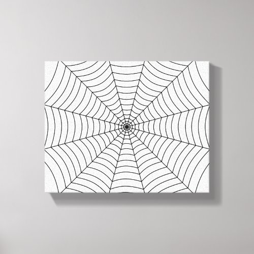 Black and White spider web Halloween pattern Canvas Print