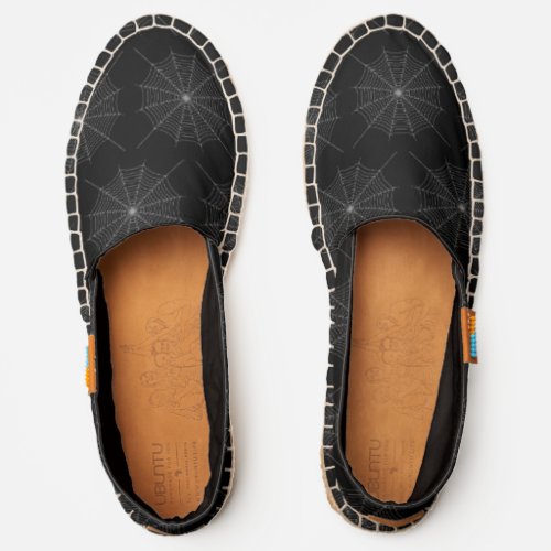 Black and White spider web Halloween pattern Espadrilles