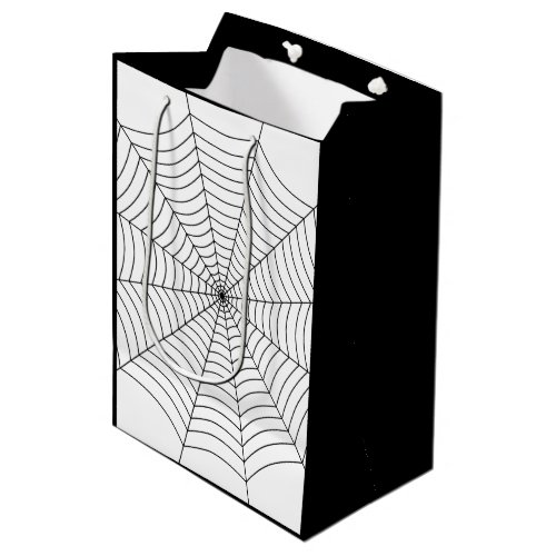Black and White spider web Halloween pattern Medium Gift Bag