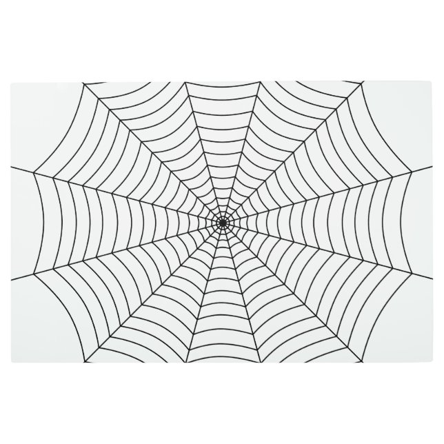 Black and White spider web Halloween pattern Metal Print (Front)