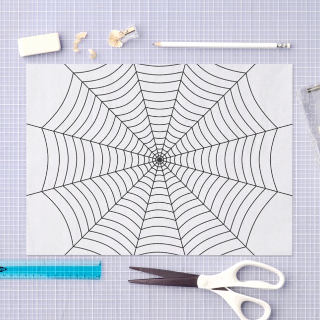 Black and White spider web Halloween pattern Tissue Paper (Craft)