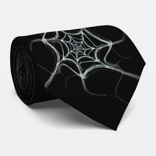 Black and White Spider Web Necktie