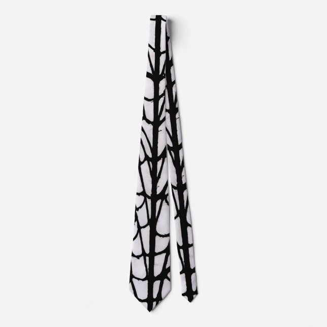 Black and white spiderweb, Spider silk texture Neck Tie (Front)