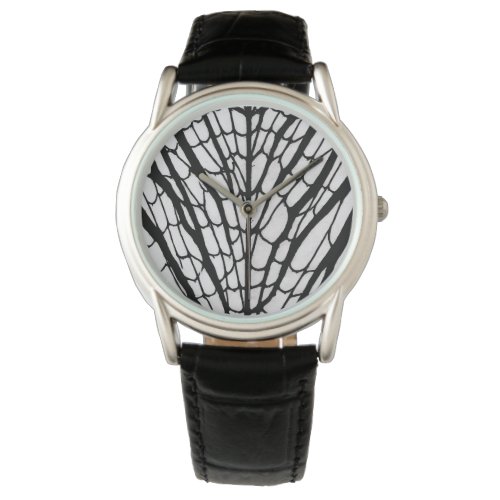Black and white spiderweb Spider silk texture Watch