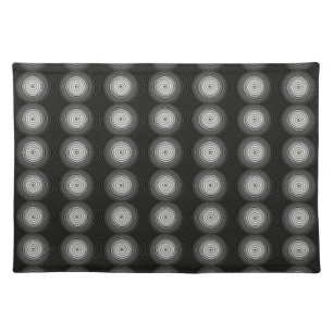 Black And White Spiral Cloth Placemat
