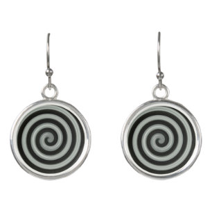 black and white spiral earrings
