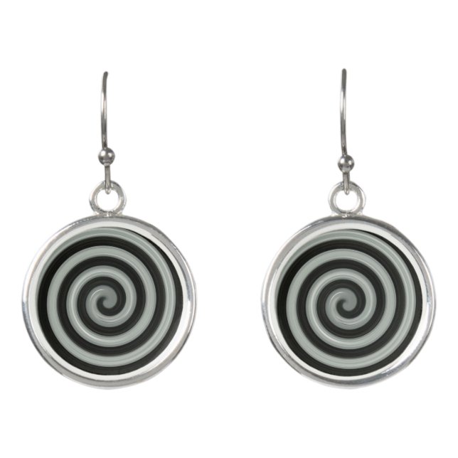 black and white spiral earrings (Front)