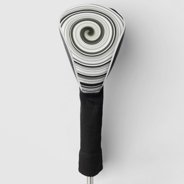 Black and white spiral golf head cover (Front)