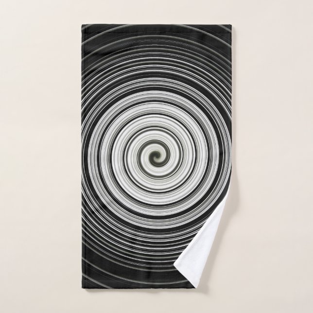 Black and white spiral hand towel  (Hand Towel)