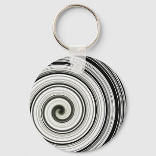Black and white spiral keychain