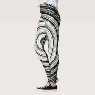 Black and white spiral leggings