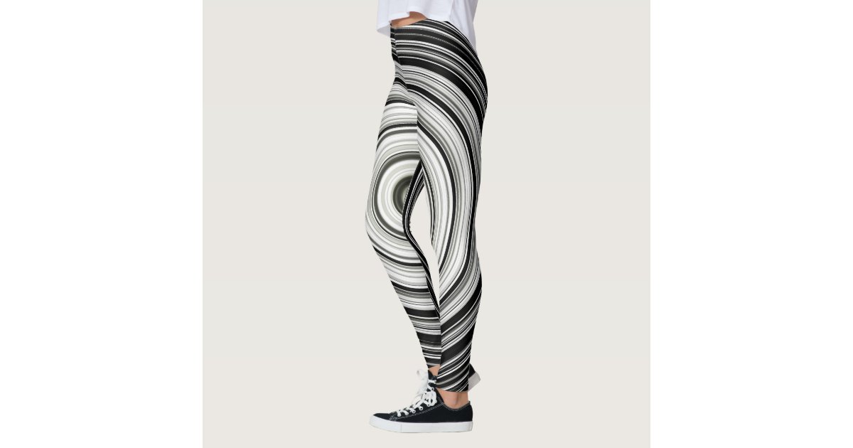 Black and white spiral leggings