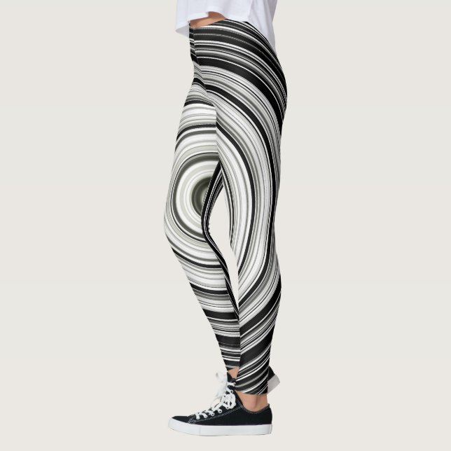 Black and white spiral leggings (Left)