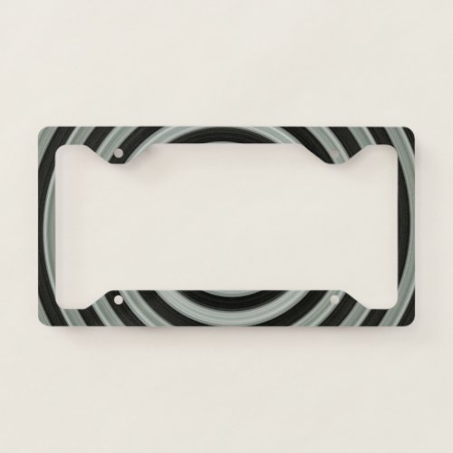 Black and white spiral license plate frame