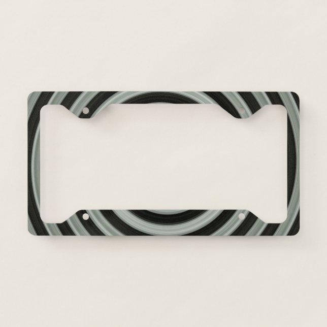 Black and white spiral license plate frame (Front)