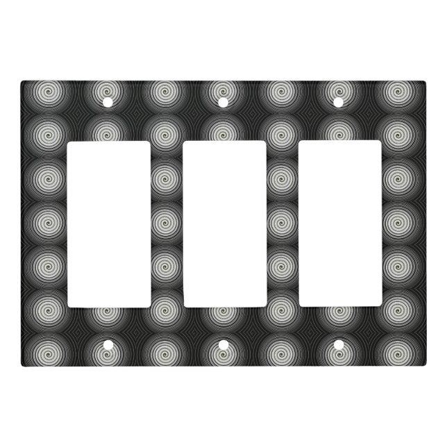Black And White Spiral Light Switch Cover (Front)