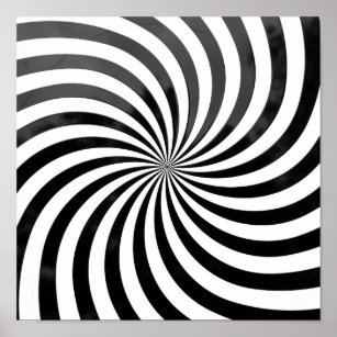 Black And White Op-Art Spiral Art Print for Sale by artsandsoul