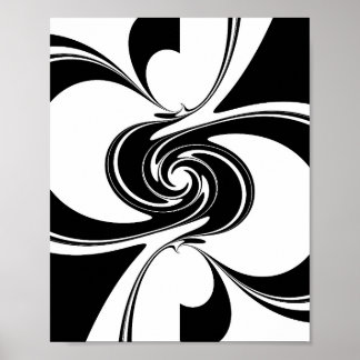Black and White Spiral Poster