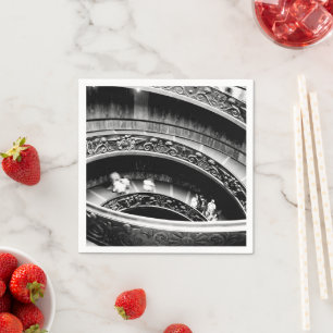 Black and White Spiral Staircase  Napkins