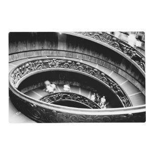Black and White Spiral Staircase Placemat