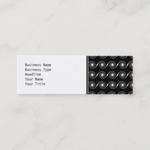 Black and White Spiral Swirl Pattern. Business Card Templates