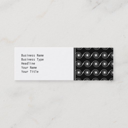 Customizable Black and White Spiral Swirl Pattern. Business Card Templates