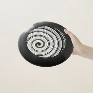 Black and white spiral Wham-O frisbee