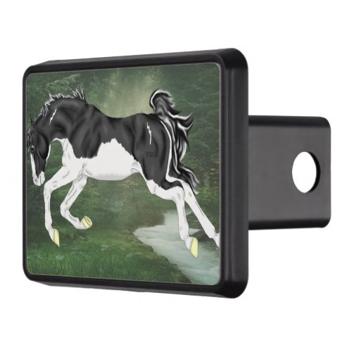 Black and White Splash Overo Paint Horse Tow Hitch Cover