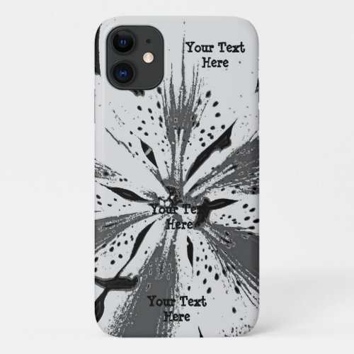 black and white splashes abstract street art style iPhone 11 case