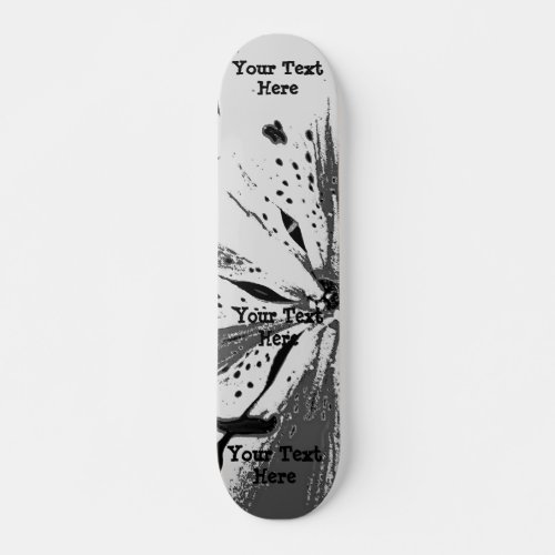 black and white splashes abstract street art style skateboard