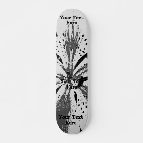 black and white splashes abstract street art style skateboard