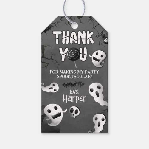 Black and White Spooktacular Halloween Gift Tags