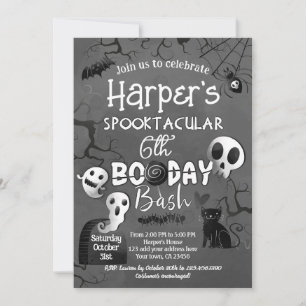 Black and White Spooktacular Halloween Invitation