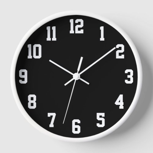 Black and White Sports Numbers Clock
