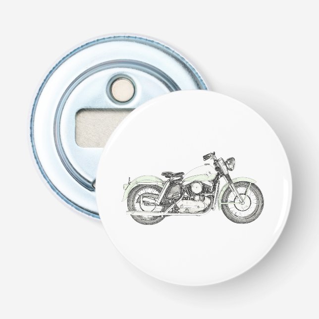 Black and White Sportster Motorcycle Bottle Opener (Front)