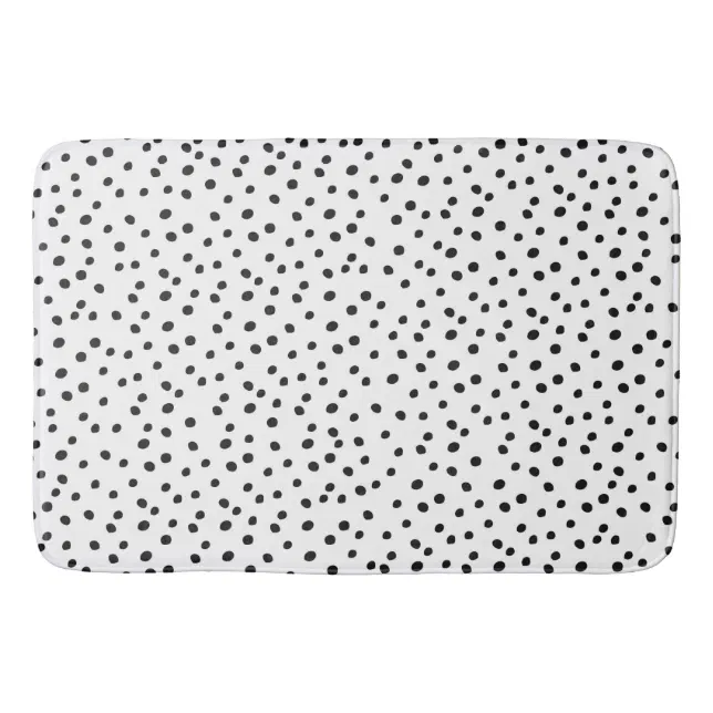Black and White Spots Bath Mat Zazzle